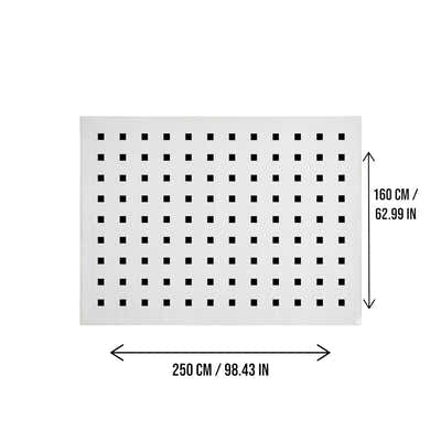 DS BS Area Rug 160x250cm Modern Minimalist Living Room Carpet - Pure White Grid