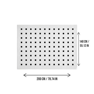 DS BS Area Rug 140x200cm Modern Minimalist Living Room Carpet - Pure White Grid