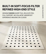 DS BS Area Rug 120x160cm Modern Minimalist Living Room Carpet - Pure White Grid