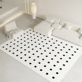 DS BS Area Rug 120x160cm Modern Minimalist Living Room Carpet - Pure White Grid