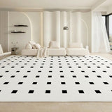 DS BS Area Rug 120x160cm Modern Minimalist Living Room Carpet - Pure White Grid