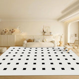 DS BS Area Rug 120x160cm Modern Minimalist Living Room Carpet - Pure White Grid
