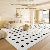 DS BS Area Rug 120x160cm Modern Minimalist Living Room Carpet - Pure White Grid
