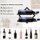 DS BS 2 Pack Wall Mounted Wine Rack Collapsible Metal Bottle Holder