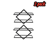 DS BS 2 Pack Wall Mounted Wine Rack Collapsible Metal Bottle Holder