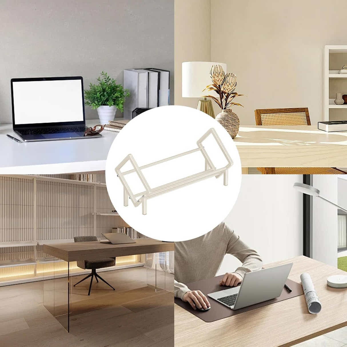 DS BS Metal Storage Rack Desktop Organizer - White