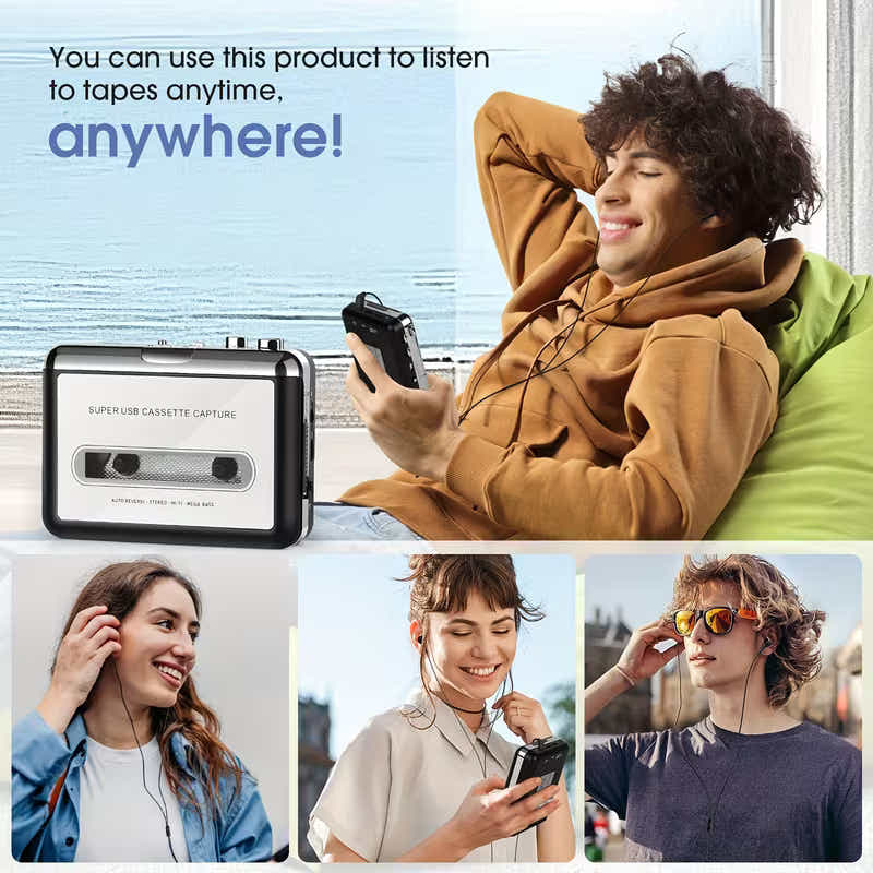 DS BS USB Cassette Capture Player to MP3 Converter Portable Walkman Stereo Sound