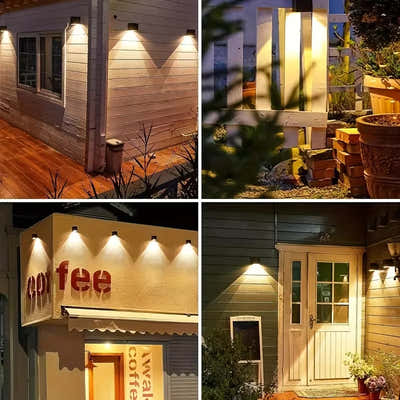 DS BS Solar Square Wall Lamp Outdoor Waterproof LED Fence Light Smart Sensor