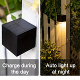 DS BS Solar Square Wall Lamp Outdoor Waterproof LED Fence Light Smart Sensor
