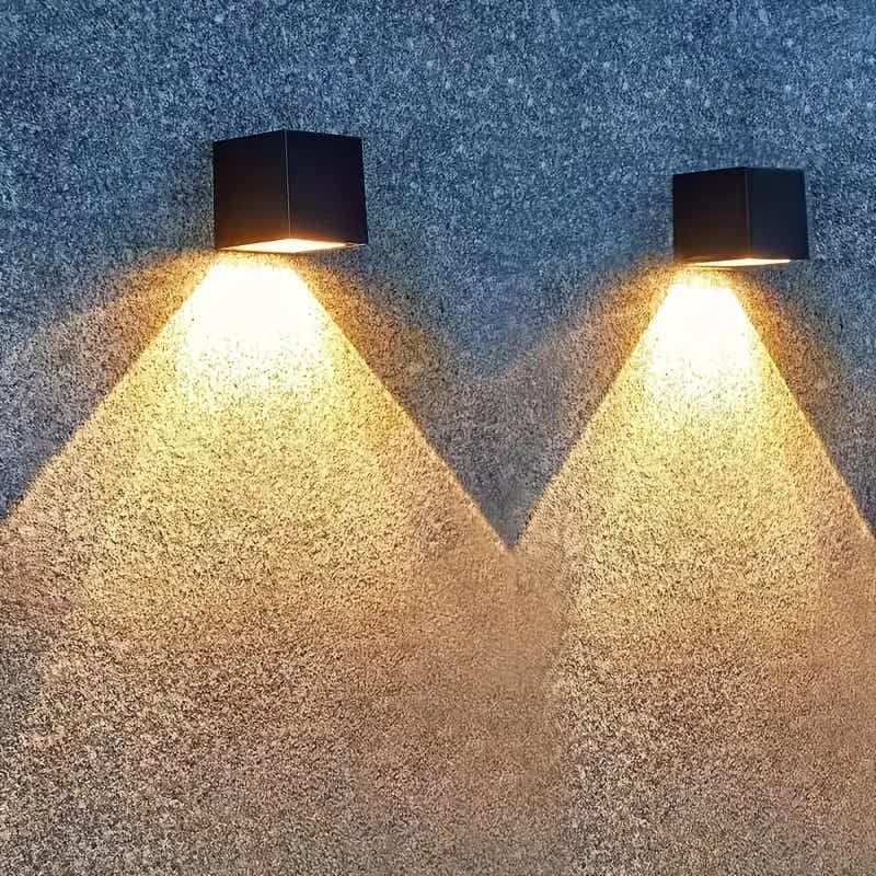 DS BS Solar Square Wall Lamp Outdoor Waterproof LED Fence Light Smart Sensor