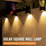 DS BS Solar Square Wall Lamp Outdoor Waterproof LED Fence Light Smart Sensor