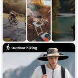 DS BS Solar Fan Hat with Dual Cooling, USB Rechargeable for Fishing , Outdoor