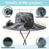DS BS Solar Fan Hat with Dual Cooling, USB Rechargeable for Fishing , Outdoor