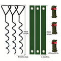 DS BS 9Pcs Metal Spiral Ground Anchor Kit 40cm with Reflective Tie Down Ropes