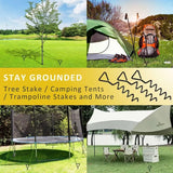 DS BS 9Pcs Metal Spiral Ground Anchor Kit 40cm with Reflective Tie Down Ropes