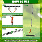 DS BS Adjustable Garden Rake 19 Tine Metal Thatching Rake