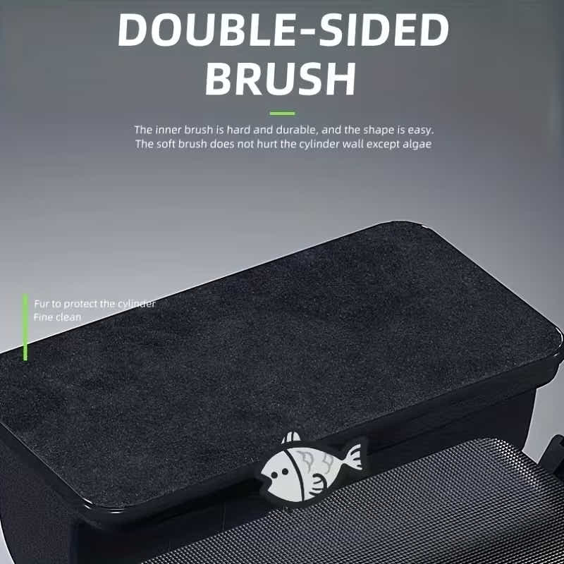 DS BS Magnetic Fish Tank Brush with Double Sided Scraper Size - L