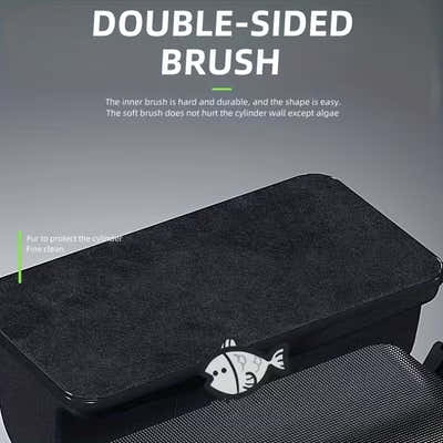 DS BS Magnetic Fish Tank Brush with Double Sided Scraper Size - L