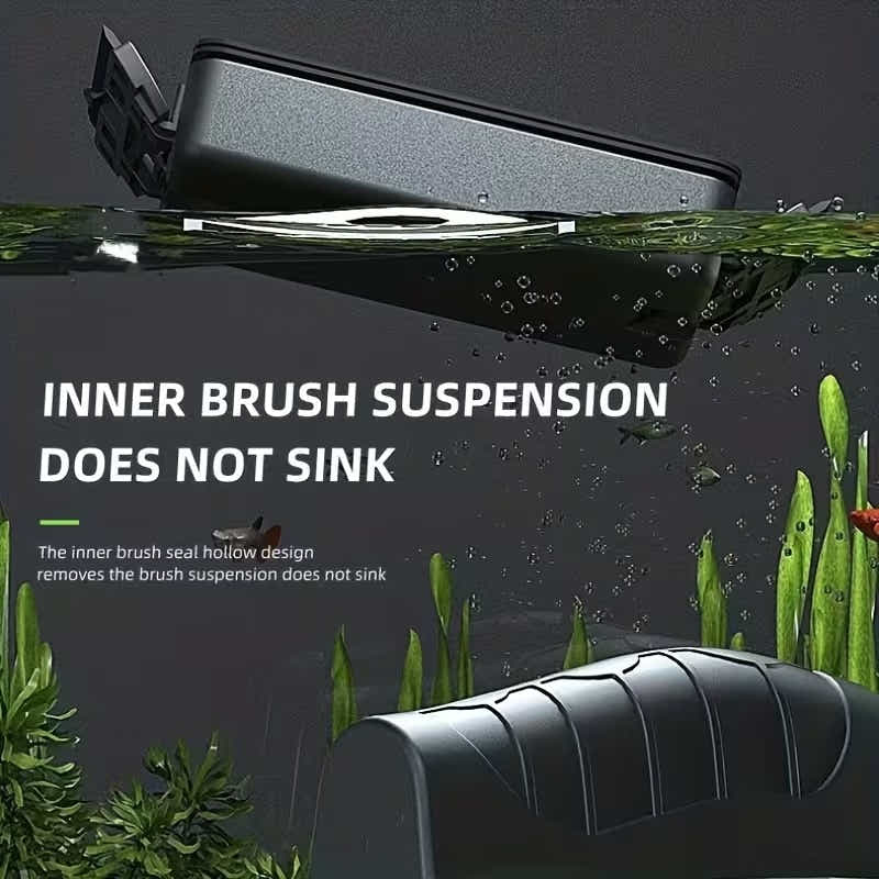 DS BS Magnetic Fish Tank Brush with Double Sided Scraper Size - M