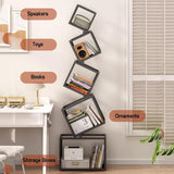 DS BS Geometric Stacking Bookshelf 183cm Tall Modern Carbon Steel Storage Rack