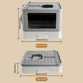 DS BS Foldable Cat Litter Box with Drawer, Enclosed Cat Toilet with Top Exit