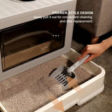 DS BS Foldable Cat Litter Box with Drawer, Enclosed Cat Toilet with Top Exit