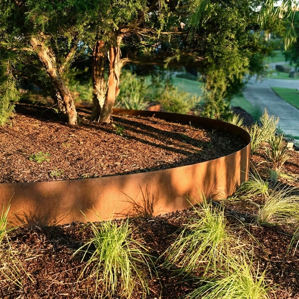 DS BS Garden Edging Flexible Rusty Metal Landscape Border - 5m
