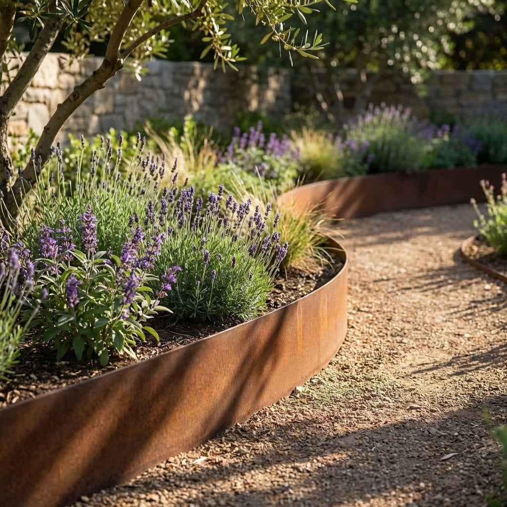 DS BS Garden Edging Flexible Rusty Metal Landscape Border - 5m