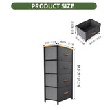 DS BS 4 Drawers Steel Frame Fabric Storage Chest-Dark Gray