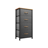DS BS 4 Drawers Steel Frame Fabric Storage Chest-Dark Gray