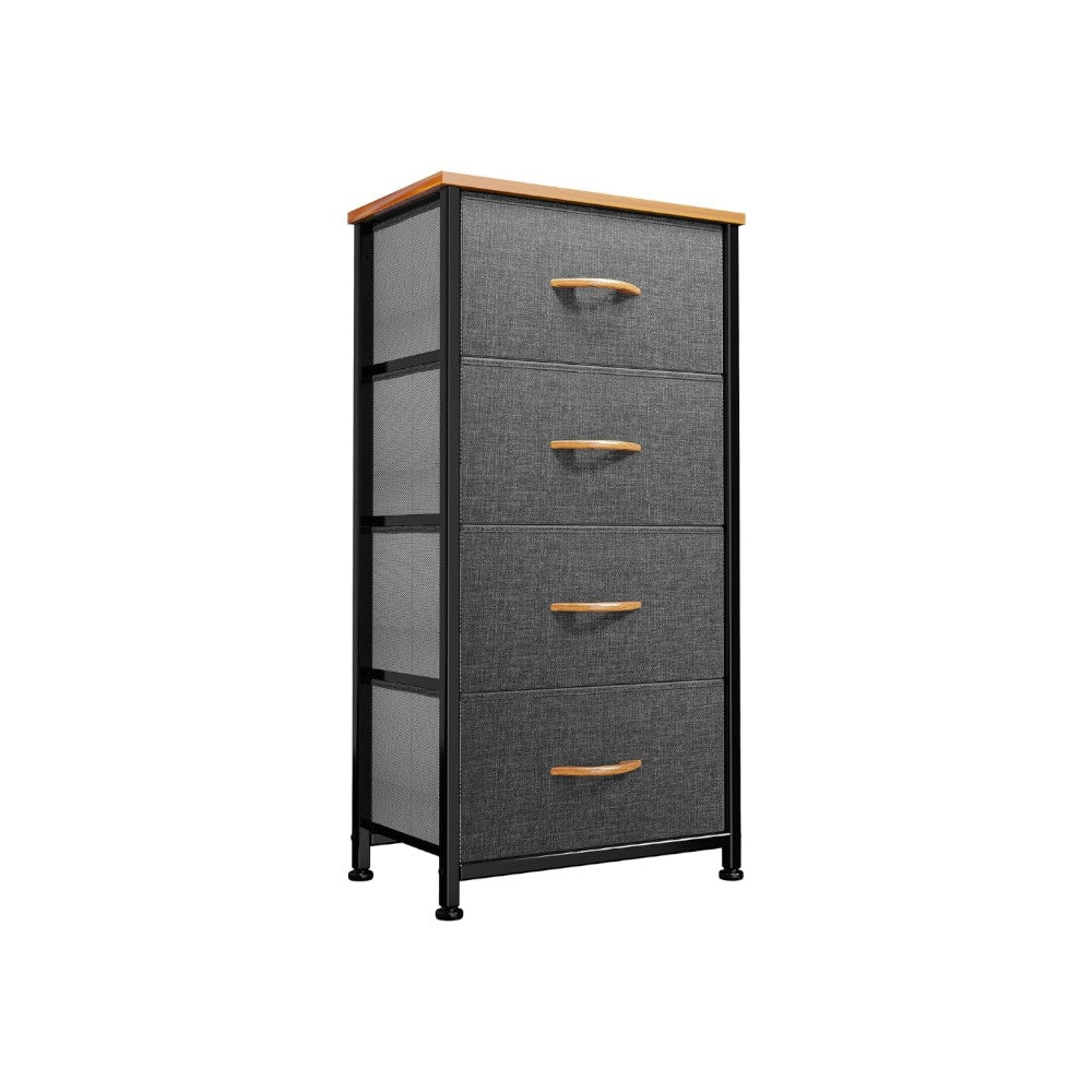DS BS 4 Drawers Steel Frame Fabric Storage Chest-Dark Gray
