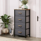 DS BS 4 Drawers Steel Frame Fabric Storage Chest-Dark Gray
