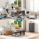 DS BS 4 Drawers Steel Frame Fabric Storage Chest-Dark Gray