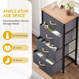 DS BS 4 Drawers Steel Frame Fabric Storage Chest-Dark Gray