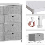 DS BS 8 Drawers Steel Frame Fabric Storage Chest- Gray