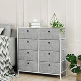 DS BS 8 Drawers Steel Frame Fabric Storage Chest- Gray