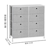 DS BS 8 Drawers Steel Frame Fabric Storage Chest- Gray
