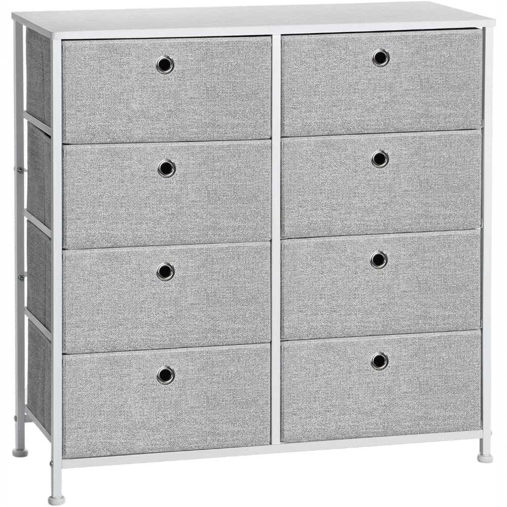 DS BS 8 Drawers Steel Frame Fabric Storage Chest- Gray
