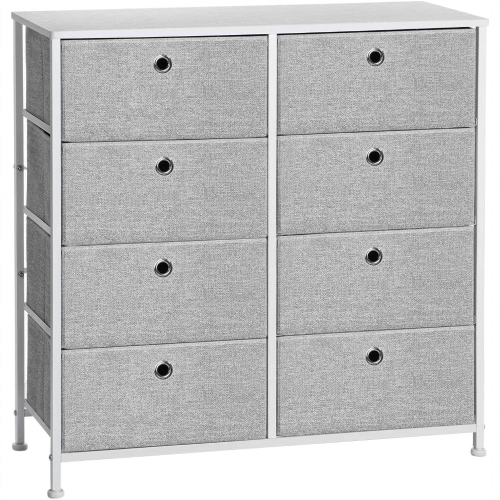 DS BS 8 Drawers Steel Frame Fabric Storage Chest- Gray