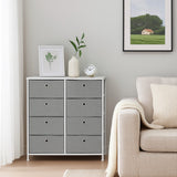 DS BS 8 Drawers Steel Frame Fabric Storage Chest- Gray