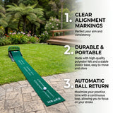 DS BS Single-Hole Golf Putting Mat | Green, 3D arrow