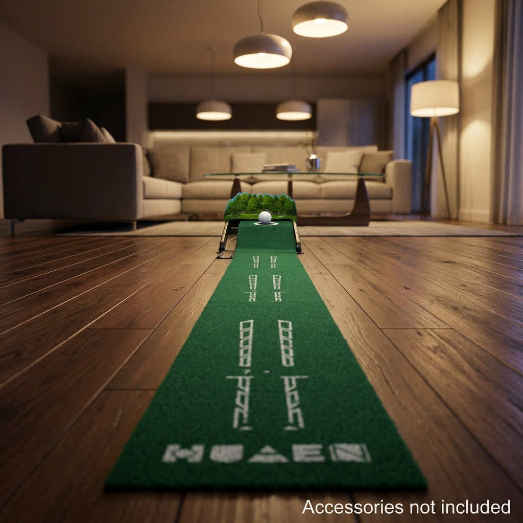 DS BS Single-Hole Golf Putting Mat | Green, 3D arrow