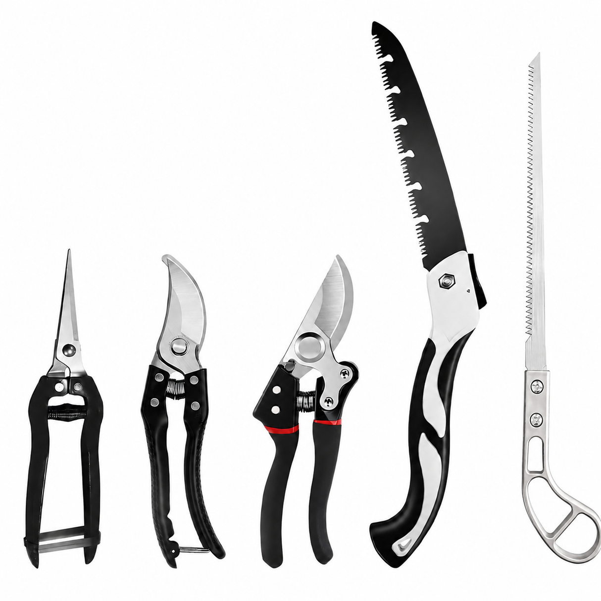 DS BS 5-Piece Gardening Tool Set | Black + Steel Color