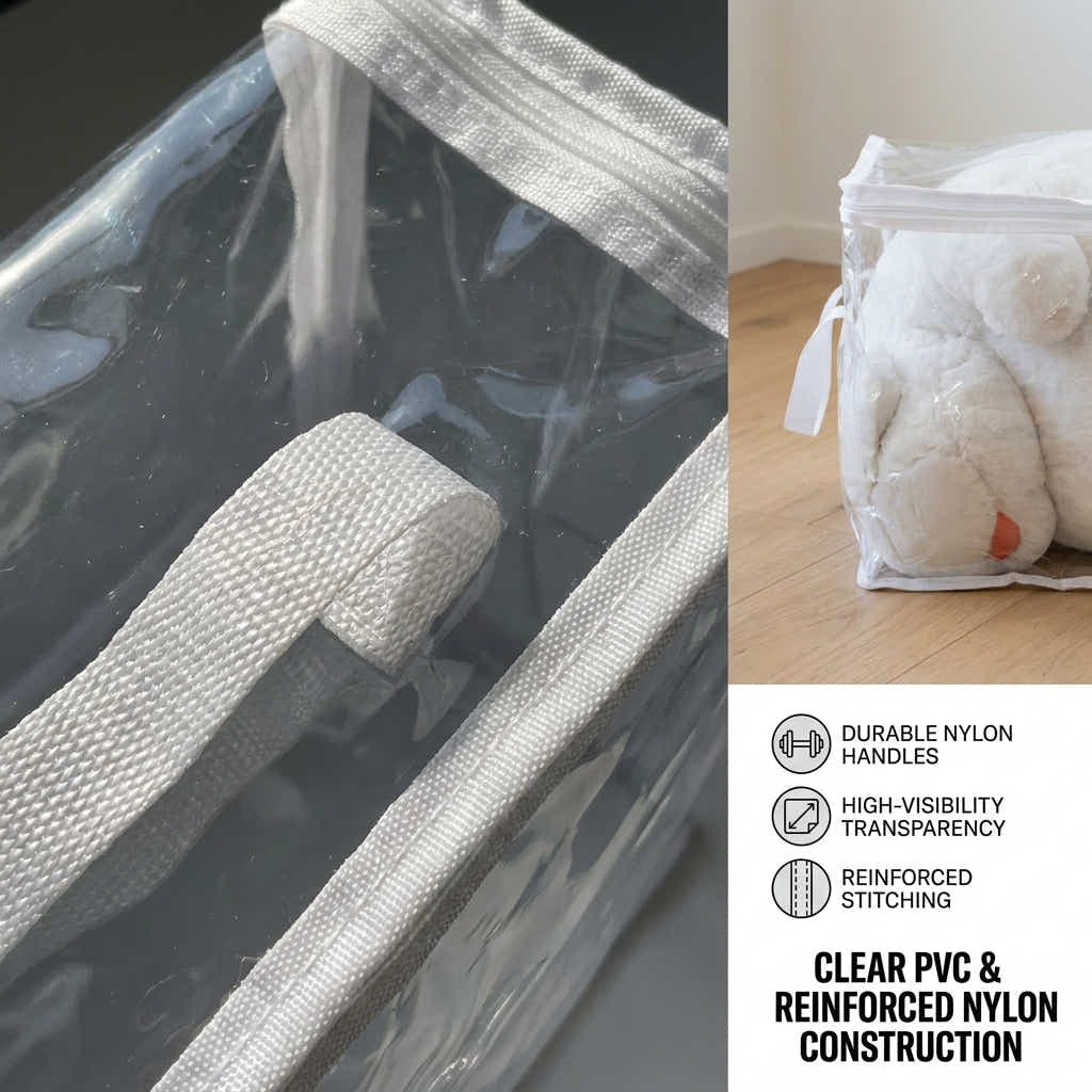 DS BS 2-Pack Clear Storage Bags | Cream White, Large