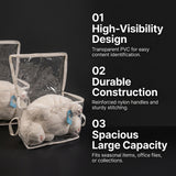 DS BS 2-Pack Clear Storage Bags | Cream White, Large