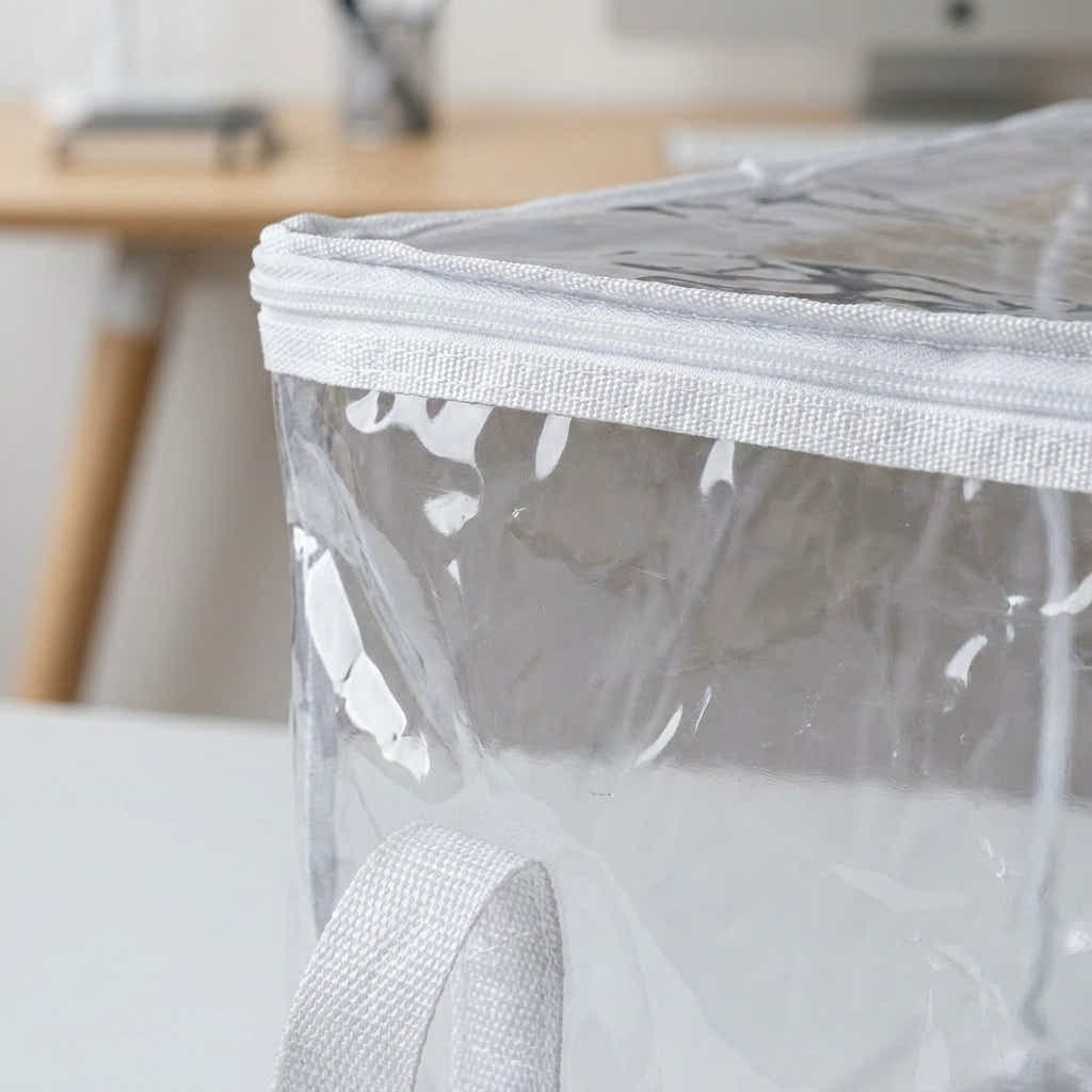 DS BS 2-Pack Clear Storage Bags | Cream White, Large