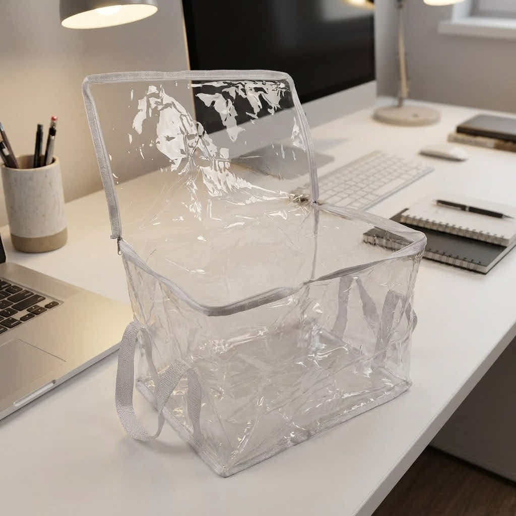 DS BS 2-Pack Clear Storage Bags | Cream White, Large
