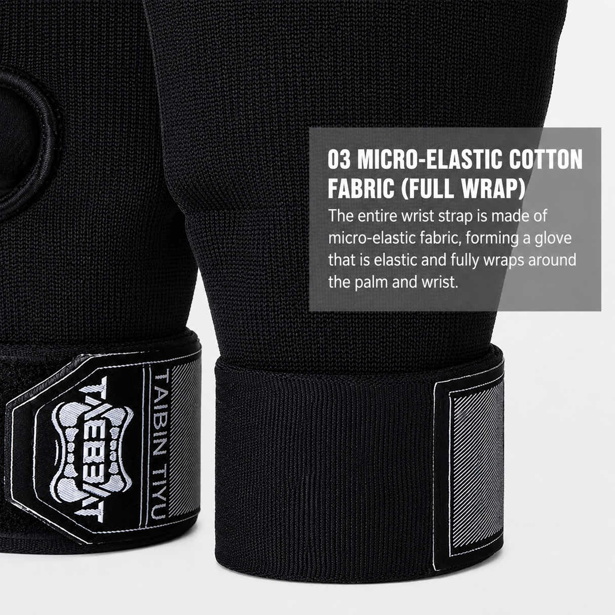 DS BS Half Finger Gel Boxing Hand Wraps | Black