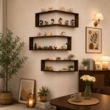 DS BS Corner Floating Shelves | Walnut color