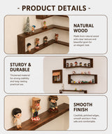 DS BS Corner Floating Shelves | Walnut color